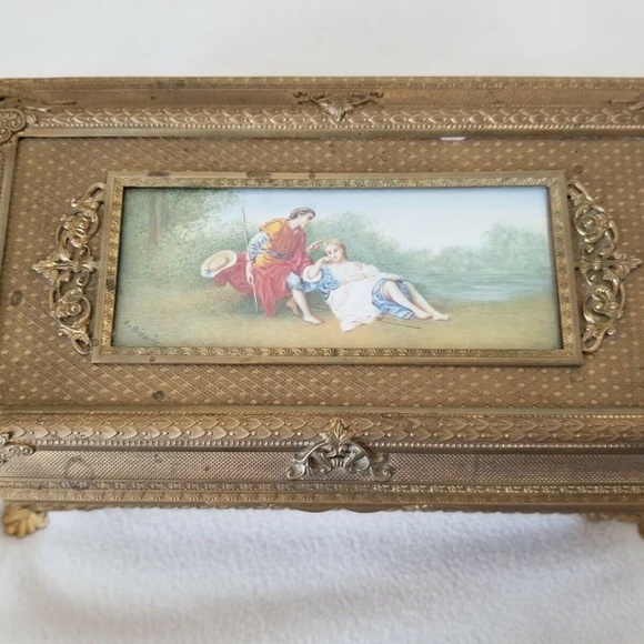 French or Austrian Bronze Enamel Casket Box